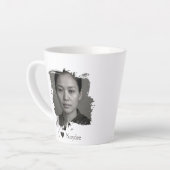 画像とテキストに筆刷デザインを施します カフェラテマグ (左アングル)