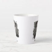 画像とテキストに筆刷デザインを施します カフェラテマグ (正面)