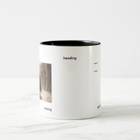 画像とテキストのマグカップ ツートーンマグカップ (中央)