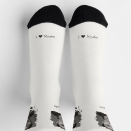 画像とテキストの筆跡デザイン ソックス