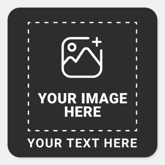 画像とテキストをアップロード スクエアシール (正面)