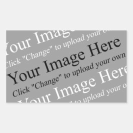 画像と文字カスタマイズ可能ステッカー 長方形シール