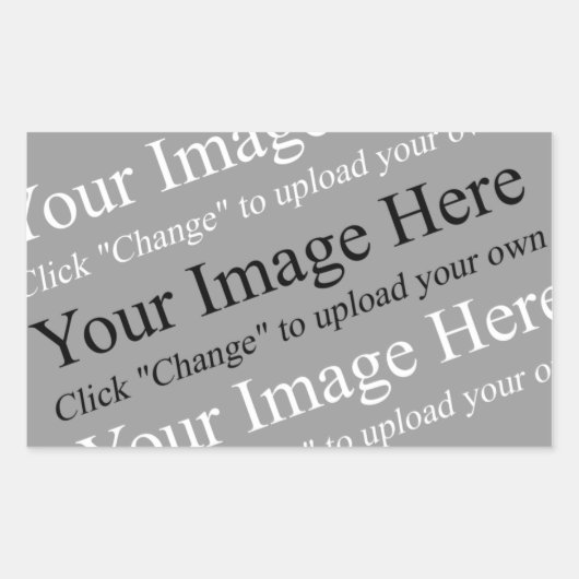画像と文字カスタマイズ可能ステッカー 長方形シール (正面)