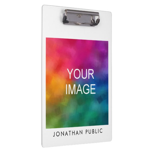 画像のアップロードを追加するフォトデザイン会社のロゴ クリップボード (右)