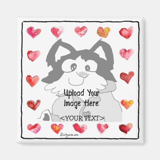 画像の漫画ハートのマグネットのアップパーソナライズされたロード マグネット (正面)