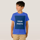 画像の追加フォト写真ロゴ深い 王室の Tシャツ (正面フル)