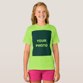 画像の追加フォト写真ロゴLime Green Tシャツ (正面フル)