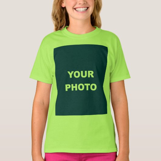 画像の追加フォト写真ロゴLime Green Tシャツ (正面)
