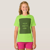 画像の追加フォト写真ロゴLime Green Tシャツ (正面フル)