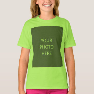 画像の追加フォト写真ロゴLime Green Tシャツ