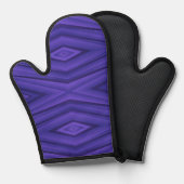 画像は、前面に幾何学模様の紫色のオーブンミットを示しています 鍋つかみ (正面/裏面)