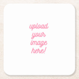 画像またはロゴをここにアップロードするカスタマイズ スクエアペーパーコースター