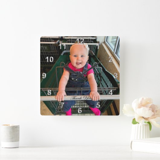 画像または削除を使用したフォトクロック スクエア壁時計 (ホーム)