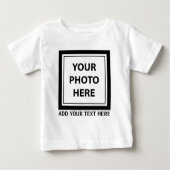 画像や写真をアップロードしてテキストを追加 – カスタマイズ ベビーTシャツ (正面)