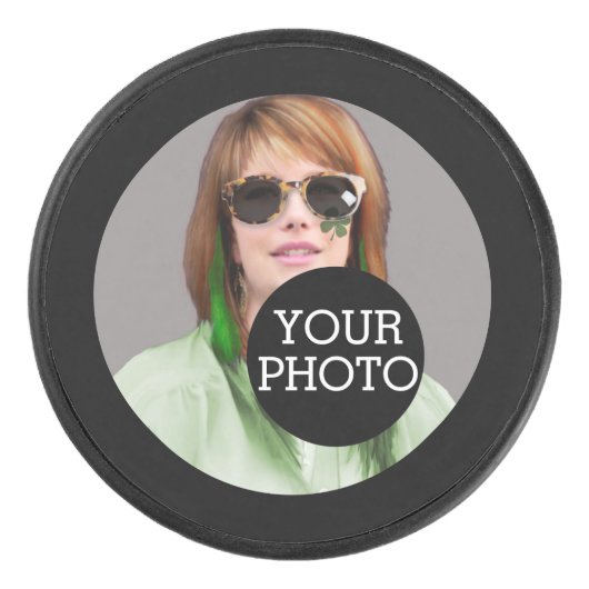 画像を使用して簡単に独自の装飾を作成する アイスホッケーパック (正面)