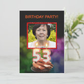 画像を追加 - 53歳の誕生日パーティー招待状 招待状 (スタンド正面)