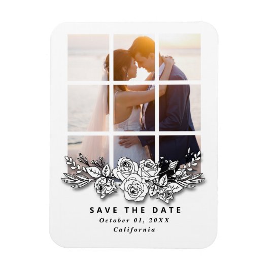 画像エレガント付きウィンドウ結婚式の日付を保存 マグネット (縦)