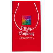 画像カスタマイズ会社ロゴ文字メリークリスマス スモールペーパーバッグ (裏面)