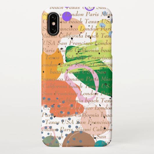 画像カスタム及び文字モダン抽象芸術カラフル iPhoneケース (裏面)