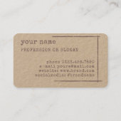 画像テンプレート素朴フローラフラワークラフト紙 名刺 (裏面)