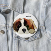 画像パーソナライズされたと名前ま買たは現状のセント・ベルナール 缶バッジ (インサイチュ)