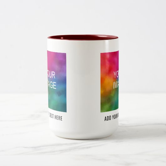 画像フォトビジネスロゴの追加文字テンプレート ツートーンマグカップ (中央)