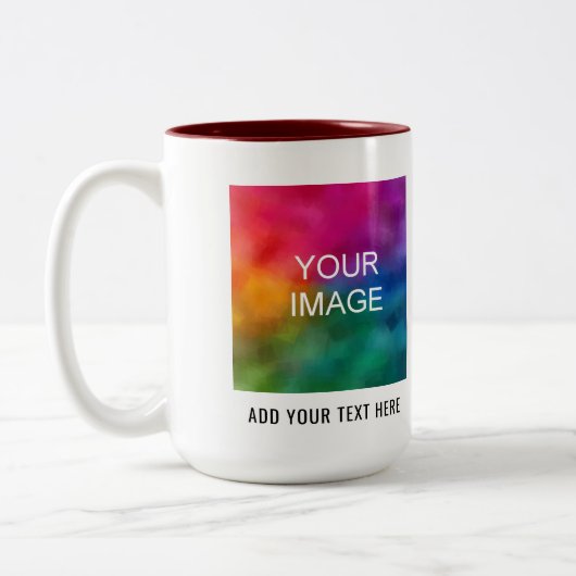 画像フォトビジネスロゴの追加文字テンプレート ツートーンマグカップ (左)