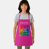 画像フォトピンク追加文字または名前Kids Girls エプロン (インサイチュ)