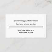 画像フォトロゴのミニマルなフリーランサーを追加 名刺 (裏面)