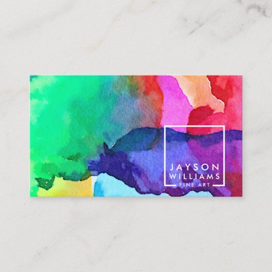 画像モダンを使用したアーティストギャラリースクエアロゴ 名刺 (正面)