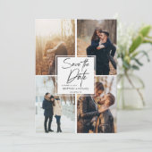 画像モダンコラージュ日付の保存 セーブザデート (スタンド正面)