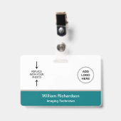 画像技術者の写真IDロゴ バッジ (正面 （クリップ付）)
