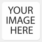 画像文字のロゴをここに追加する独自のカッコいいデザイン スクエアシール (正面)