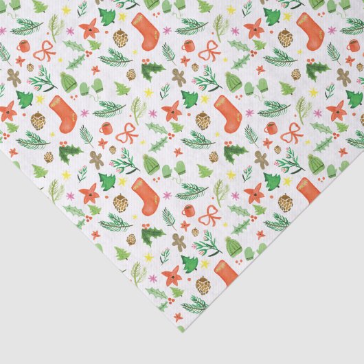 画像的なクリスマスの水彩画の絵画 薄葉紙 (詳細)