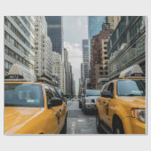画像的なニューヨークシティの黄色いタクシー ラッピングペーパー (フラット)