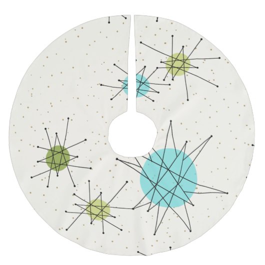 画像的な原子スターバストのクリスマスツリーのスカート ブラッシュドポリエステルツリースカート (正面)