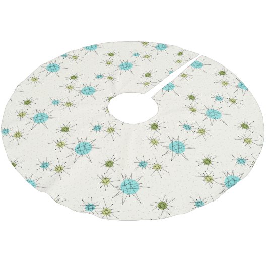 画像的な原子スターバストのクリスマスツリーのスカート ブラッシュドポリエステルツリースカート (アングル)