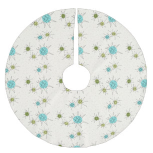 画像的な原子スターバストのクリスマスツリーのスカート ブラッシュドポリエステルツリースカート