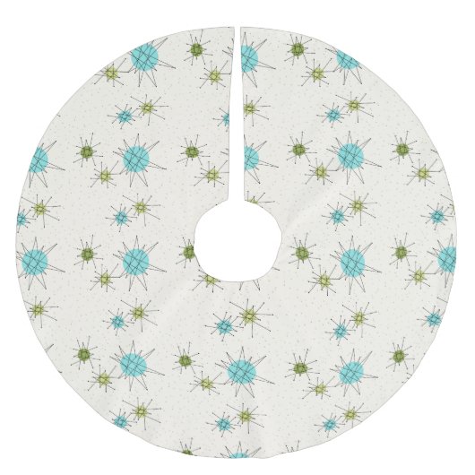 画像的な原子スターバストのクリスマスツリーのスカート ブラッシュドポリエステルツリースカート (正面)