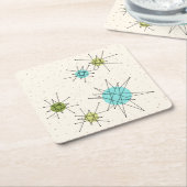 画像的な原子スターバストのペーパーコースター スクエアペーパーコースター (アングル)