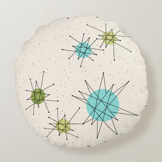 画像的な原子スターバストの円形の枕 ラウンドクッション (裏面)