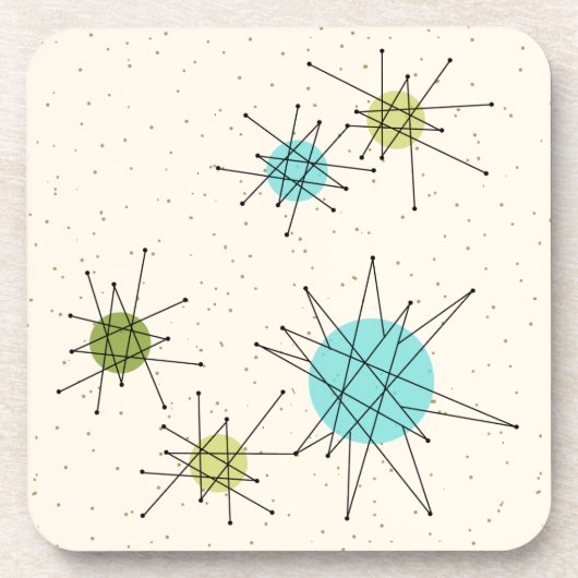 画像的な原子スターバストの堅いプラスチックコースター コースター (正面)