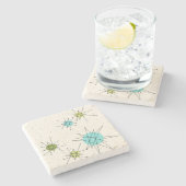 画像的な原子スターバストの石造りのコースター ストーンコースター (横)