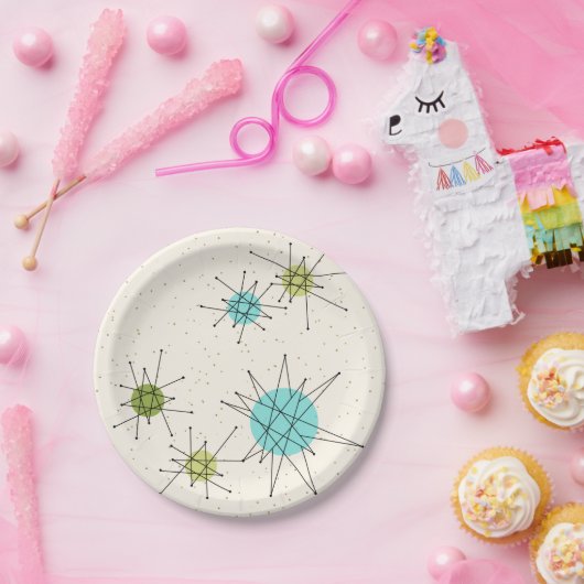 画像的な原子スターバストの紙皿 ペーパープレート (パーティー)