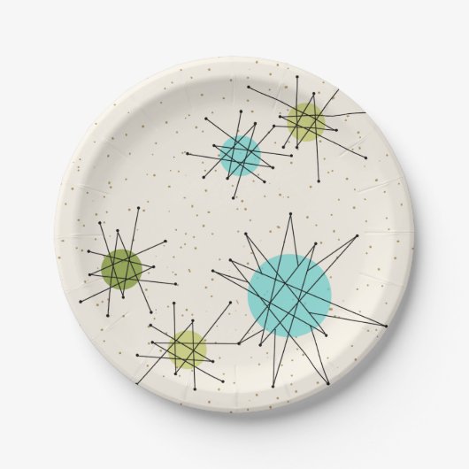 画像的な原子スターバストの紙皿 ペーパープレート (正面)