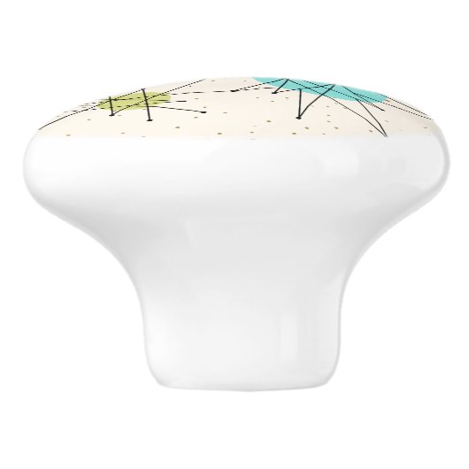 画像的な原子スターバストの陶磁器の引き セラミックノブ (側面)