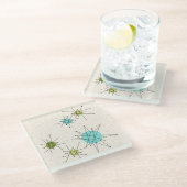 画像的な原子スターバストガラスのコースター ガラスコースター (アングル)