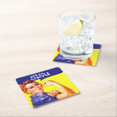 画像的なRosieリベッターのsisuのカッコいいの平静の強さ スクエアペーパーコースター (インサイチュ)