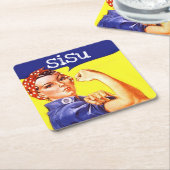 画像的なRosieリベッターのsisuのカッコいいの平静の強さ スクエアペーパーコースター (アングル)