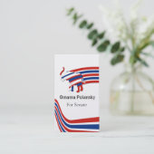 画像的の! 赤白青の政治共和党員 名刺 (スタンド正面)